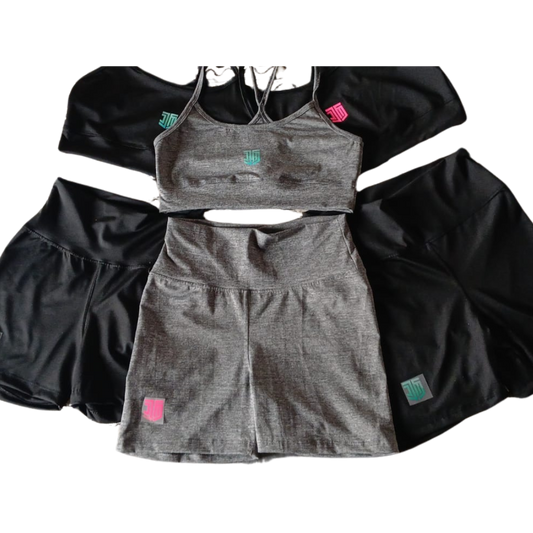 Conjunto Deportivo X3  Top y Short de Lycra